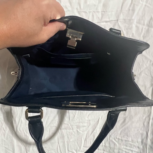 Cole Haan Carrington black leather small tote with brass look hardware - Picture 4 of 4